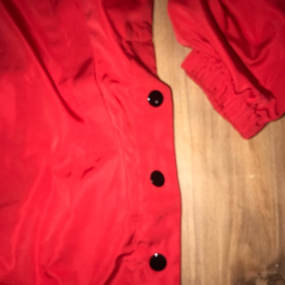 Forever 21 red utility toggle snap raincoat jacket - Picture 5 of 8